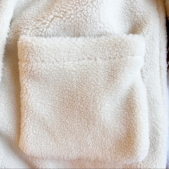 REBECCA MINKOFF NWT Teddy Sherpa Snap Front Coat Size Medium in Plush Cream - Picture 14 of 16